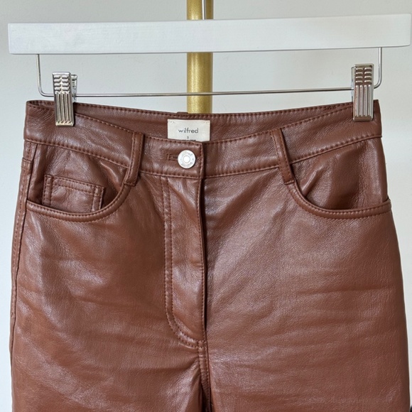 Wilfred (Aritzia) Brown Faux Leather Pants - Picture 2 of 8